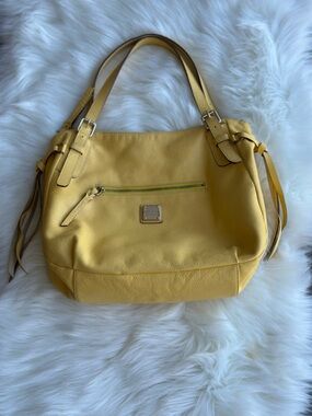 Dooney & Bourke Yellow Leather Shoulder Tote